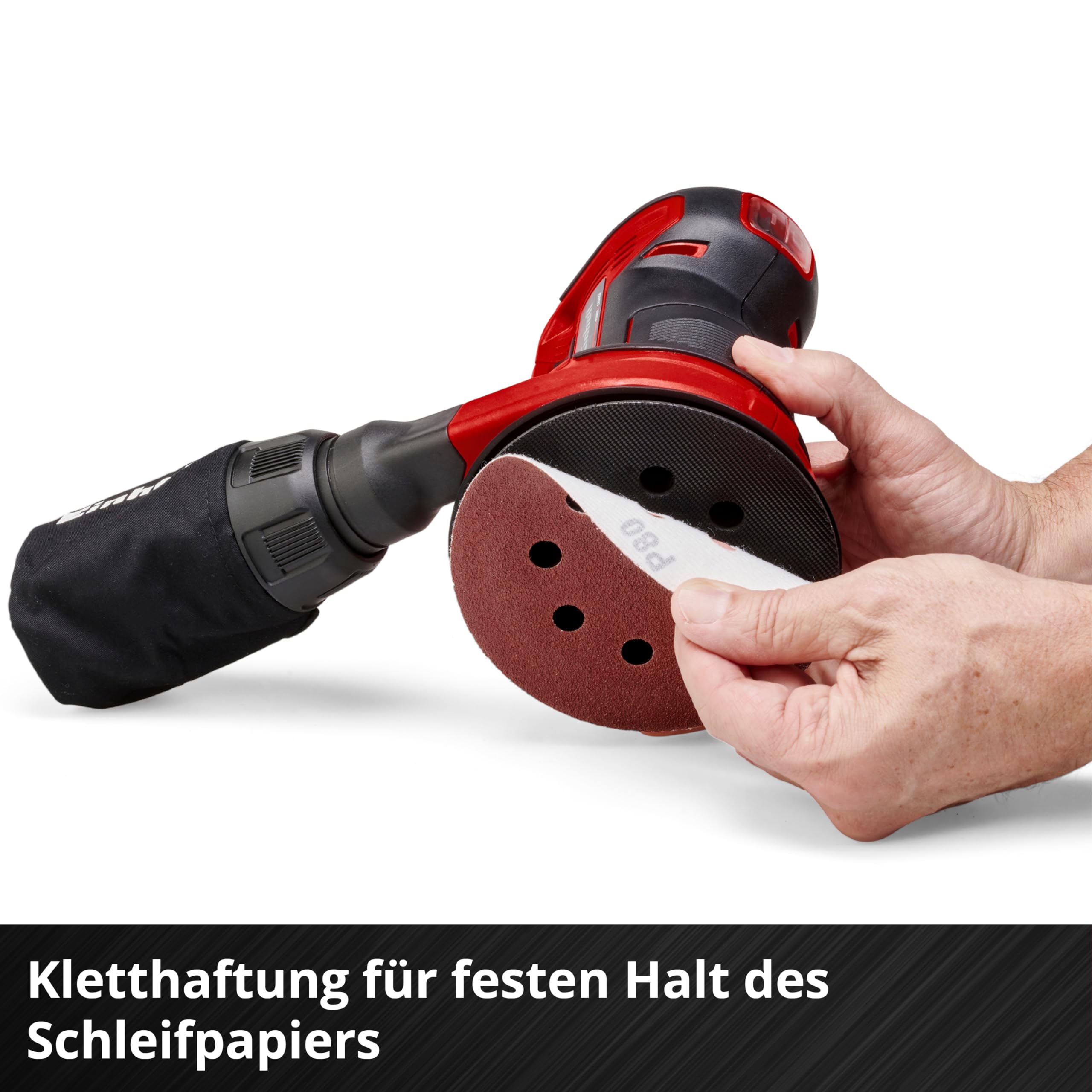 Einhell Akku-Exzenterschleifer TE-RS 18 Li-Solo Power X-Change (Lithium-Ionen, Drehzahl-Elektronik, Mikro-Kletthaftung, inkl. 1x Schleifpapier P80, ohne Akku und Ladegerät)