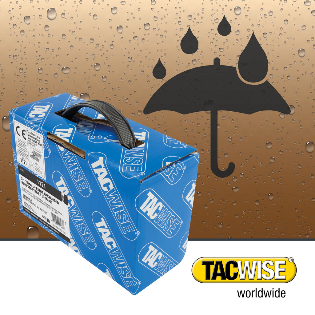 Tacwise 1121 Typ 3,1/75mm verzinkte Streifennägel Ring, 2200 Stück, Silber