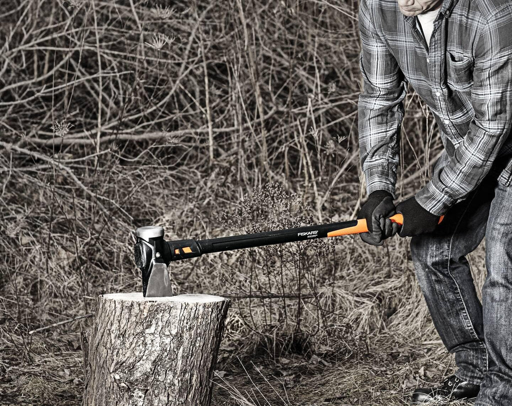 Fiskars Spaltaxt IsoCore XXL zum Spalten von Stammstücken oder zum Eintreiben von Keilen, Länge: 92 cm, Kopfgewicht: 3,6 kg, Schwarz/Orange, 1020220
