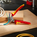 KNIPEX StepCut Kabelschere verchromt isoliert mit Mehrkomponenten-Hüllen, VDE-geprüft 160 mm, 95 16 160