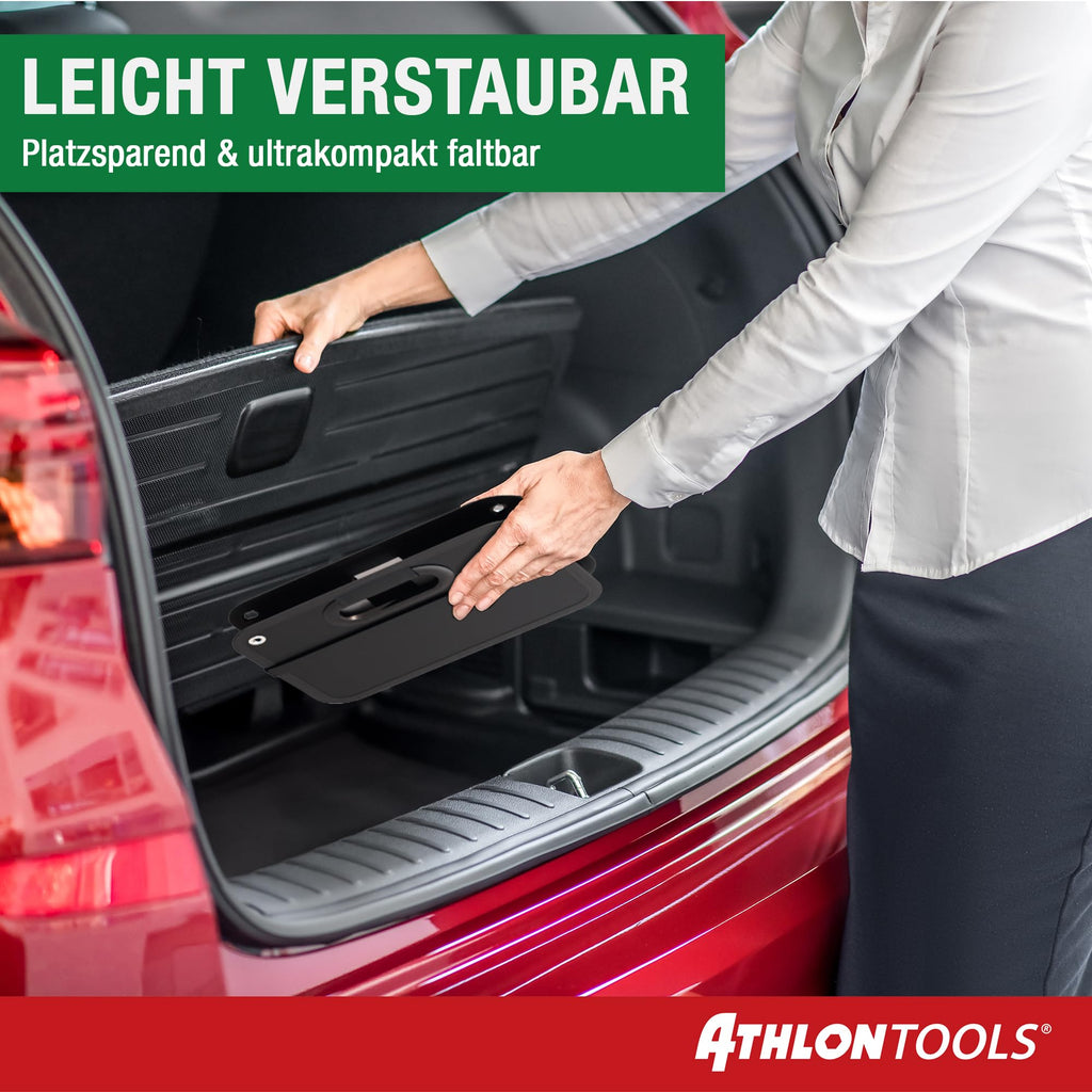 ATHLON TOOLS Kofferraumtasche faltbar - Kofferraum-Organizer, Auto Faltbox, Autotasche - verstärkt und stabil - mit Anti-Rutsch-Klett