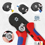 KNIPEX Selbsteinstellende Crimpzange für Aderendhülsen mit Seiteneinführungmit Mehrkomponenten-Hüllen 180 mm, 97 53 14