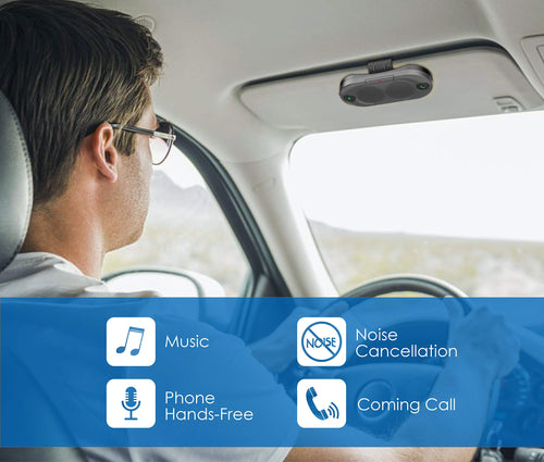 BESIGN BK06 Kfz Bluetooth V5.0 Freisprechanlage Visier Auto Kit, verbindet mit Siri & Google Assistant, Auto EIN Aus, Wireless Freisprecheinrichtung für Auto