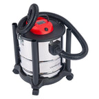 LEHMANN Haddo Industriestaubsauger 2000W | Aschesauger für Kamin mit Doppelfilteranlage | Kaminsauger Ascheschlucker | Nass Trockensauger mit 20 Liter Edelstahltank, Silber