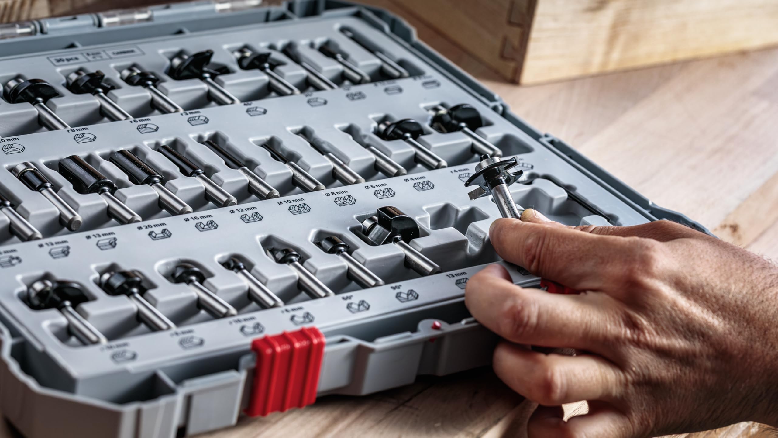 Bosch 6x PRO Rand- und Kantenfräser-Set, 6-tlg. (für Weichholz, Hartholz, Ø 19, 25, 25, 35, 13, 16 mm, Professional Zubehör Handfräse, Kantenfräse)