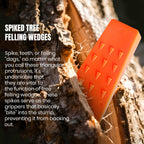 6 Stück Baum-Fällkeile mit Spikes für sicheres Baumschneiden - je 2 25,4 cm, 20,3 cm und 14 Keile Aufbewahrungstasche; Fällhunde zum Führen von Bäumen stabilisieren sicher am Boden Holzscheite Faller