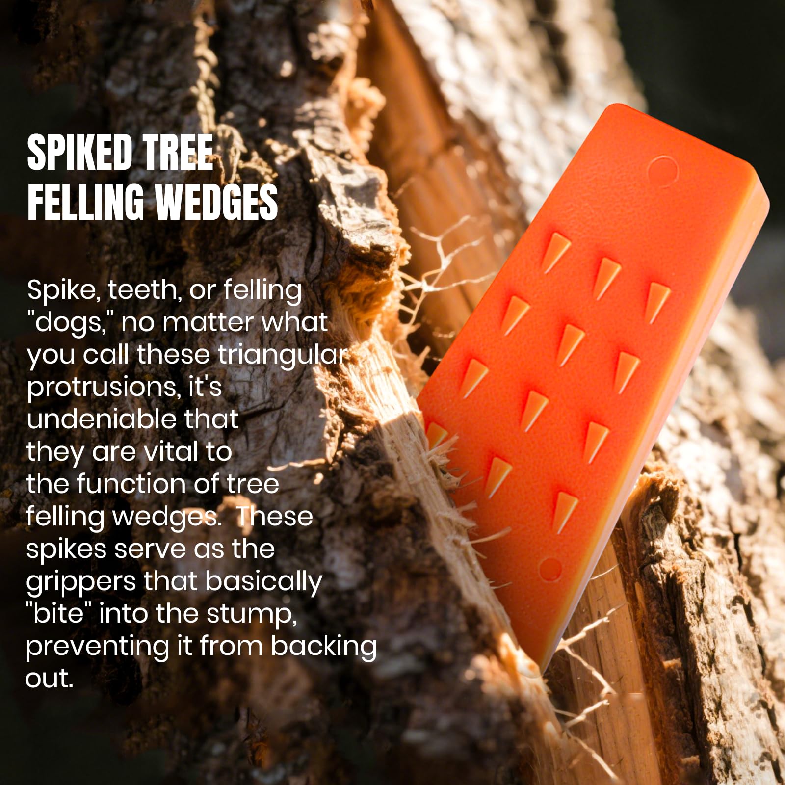 6 Stück Baum-Fällkeile mit Spikes für sicheres Baumschneiden - je 2 25,4 cm, 20,3 cm und 14 Keile Aufbewahrungstasche; Fällhunde zum Führen von Bäumen stabilisieren sicher am Boden Holzscheite Faller