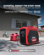 ERAYAK 4000W Notstromaggregat Leise Benzin Inverter Stromerzeuger Stromaggregat Generator Stromgenerator mit Ölsensor ECO-Modus für Camping, Wohnmobile (EYG4000S)