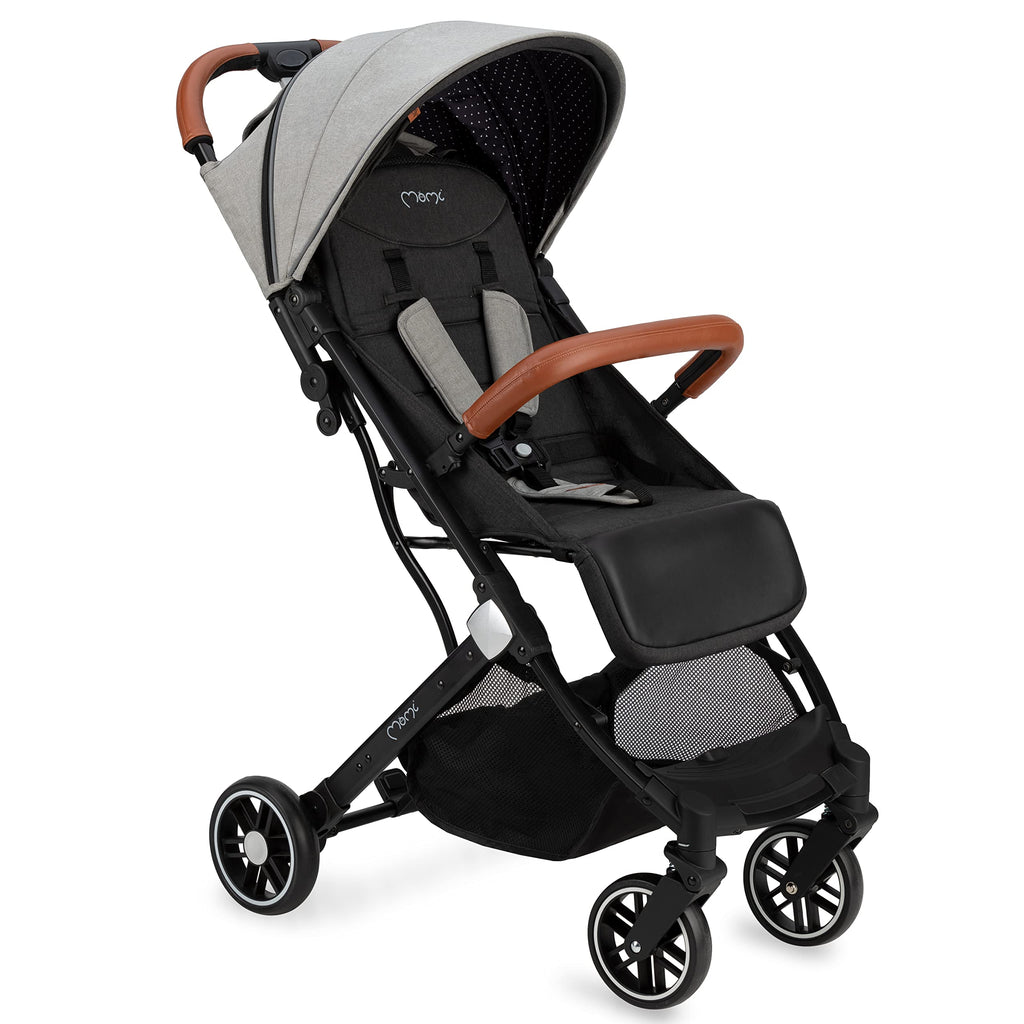 MOMI ESTELLE Kinderwagen für Kinder ab 6 Monat bis zu max. Körpergewicht von 15 kg, H105 x B51 x T75 cm, klappbar auf die Maße H65 x B51 x T21 cm, Gewicht 7,5 kg, 5-Punkt-Sicherheitsgurt