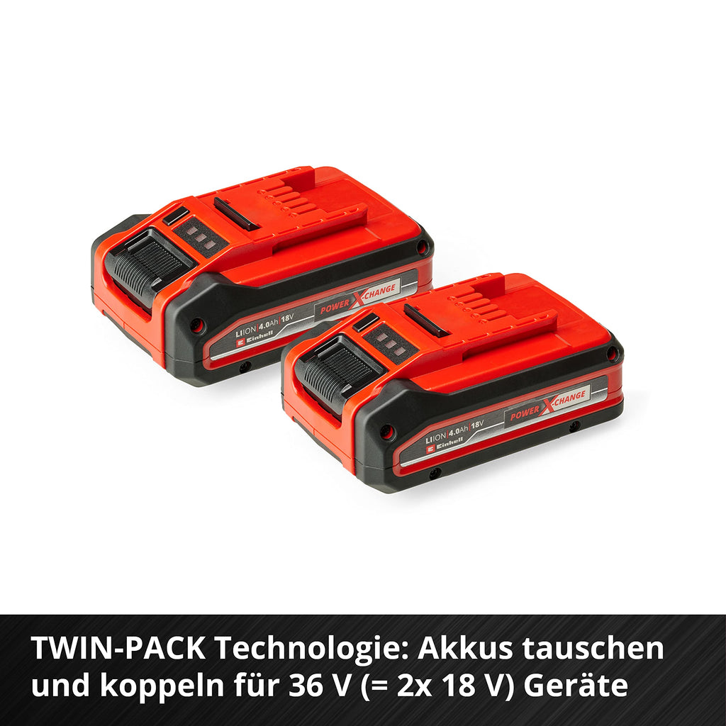 Original Einhell 18V 4,0 Ah Power X-Change Plus (18V Akku, universell verwendbar für alle PXC-Geräte, ohne Selbstentladung, 3-Stufen-LED Ladestandskontrolle, angepasste Ladezyklen, ohne Ladegerät)