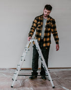 DRABEST Klappleiter Klapptritt Alu Leiter 2 x 5 Stufen Trittleiter Beidseitig Mehrzweckleiter bis 125 kg Belastbar Leiter