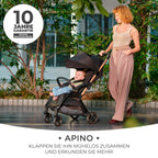 Kinderkraft APINO Buggy bis 22 kg, Liegebuggy, Kinderwagen, Leicht - 7,5kg, Automatisches zusammeklappen, Verstellbare Rückenlehne bis zur Liegeposition, ideal für Reisen, Schwarz