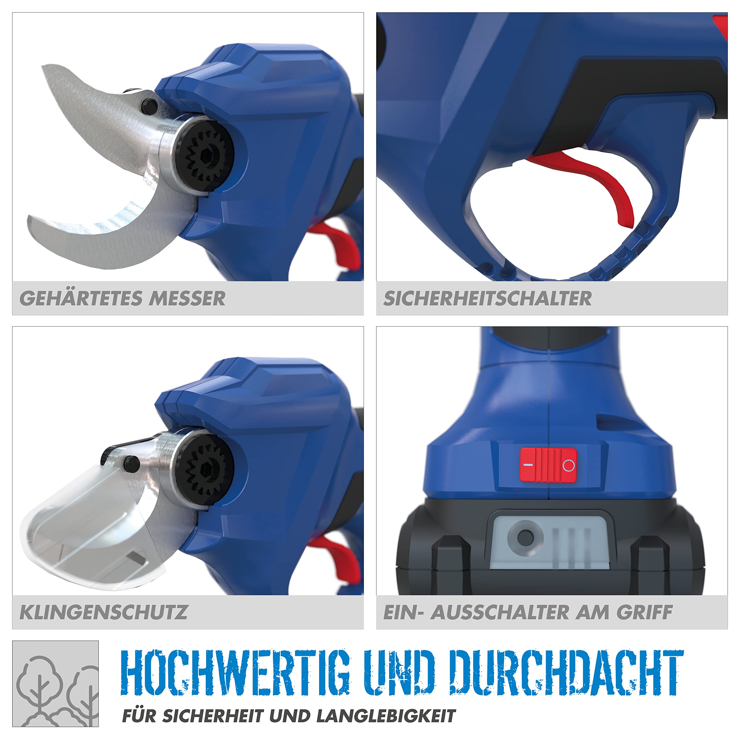 Güde Akku Astschere ASC 18-0 (Easy-Energy-Exchange Brushless Series, Lithium Ionen, 18 V, bis 30 mm Aststärke, hochwertige Bypass-Klingen, Sicherheitsschalter, ohne Akku und Ladegerät)