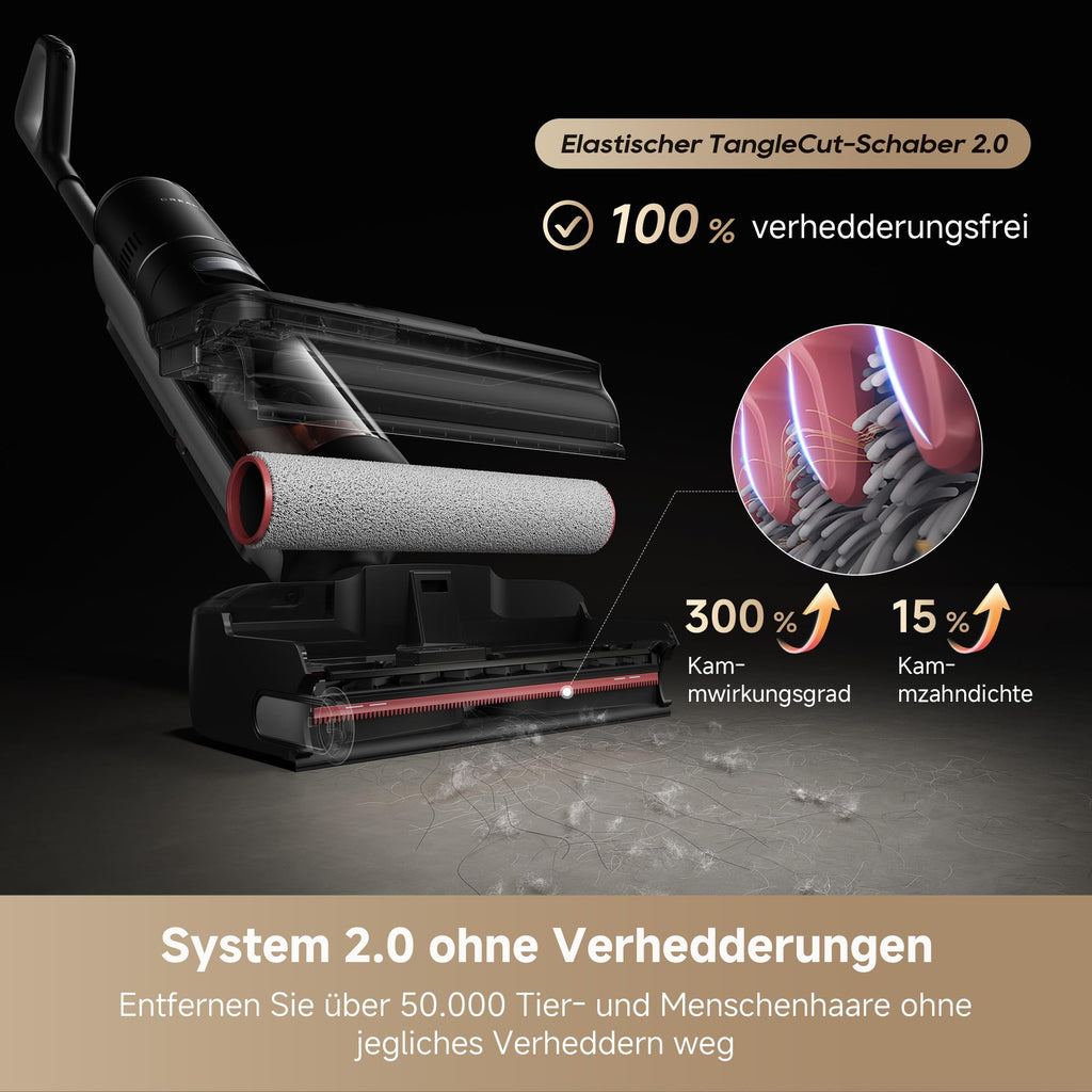 dreame H15 Mix 7-in-1 Nass- und Trockensauger, KI-Roboterarm, Kantenreinigung, 23.000 Pa Saugkraft, intelligente Dosierung, verhedderungsfrei, 100 °C Bürstenrein, 5 Min. 90 °C Trocknung, flach