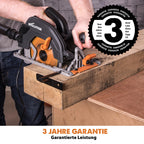 Evolution Handkreissäge R185CCS Kreissäge Tauchsäge 1600W Inkl. Ø 185 mm HM-Sägeblatt Mehrzweck Multi-Material-Schneiden Holz, Aluminium, Stahl, Kunststoff | Scie Circulaire mit Führungsschiene