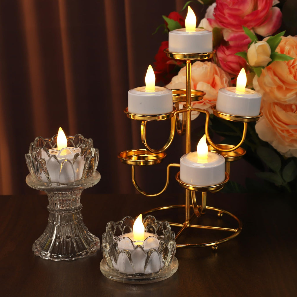 EXTSUD 6 Stück LED Teelichter Aufladbar mit Timer Fernbedienung und Ladestation Elektrische Teelichter LED Kerzen Wiederaufladbar Flackernd Flammenlose Candles für Weihnachten Hochzeiten Haus Deko