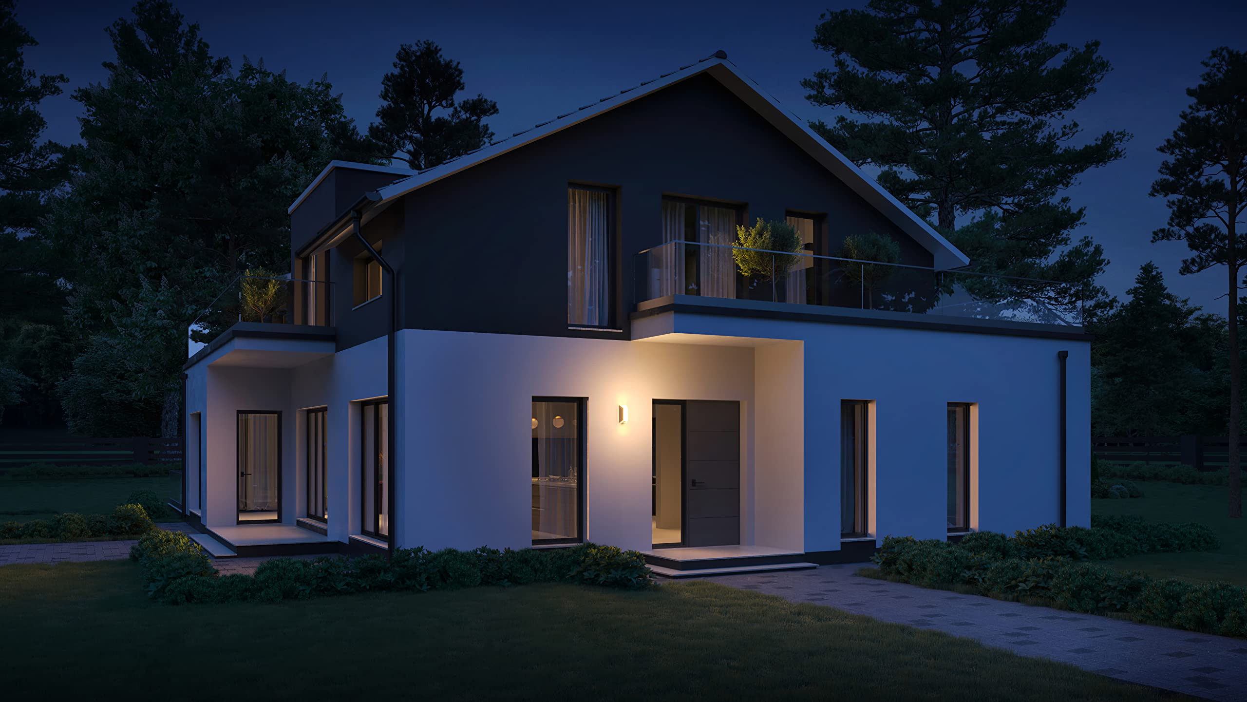 Steinel Außenleuchte L 30 S Anthrazit, 180° Bewegungsmelder, 10 m Reichweite, E27 Fassung, Design-Wandlampe außen schlagfest