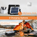 ERAY 150W LED Baustrahler Akku Solar Tragbare Mit Fernbedienung, 15000mAh LED Strahler Akku, LED Arbeitsleuchte 296 Perlen/5 Modi/USB-Wiederaufladbar, Campinglampe Tragbar für Camping Notfälle Keller