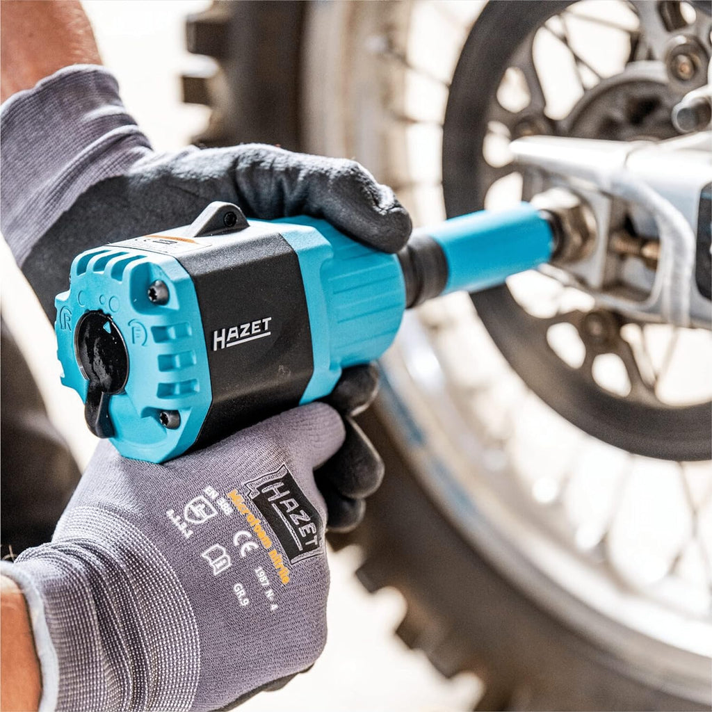 HAZET Schlagschrauber 9012TT I Max. Lösemoment 2200 Nm, Vierkantantrieb 12,5 mm (1/2 Zoll) I Hochleistungs-Doppelhammer-Schlagwerk- kompakt und leicht mit Twin-Turbo Technologie