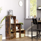 VASAGLE Bücherregal, Treppenregal, Trennwand, Aufbewahrungsmöbel, 6 Fächer, für Büro, Wohnzimmer, Schlafzimmer, rustikales Braun LBC63BX