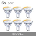 Philips LED Classic GU10 Lampen Warm Glow 6-er Pack (50 W), dimmbare Reflektor LED Spots mit warmweißem Licht, energiesparende Lampen mit langer Nutzlebensdauer, Warmglow Dimmbar