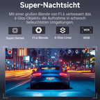Dashcam Auto Vorne Hinten 2,5K + 1080P, Dash Cam mit WiFi, 32GB Karte, Dual-Autokamera mit 170 ° Weitwinkel, Super Nachtsicht, Auto Kamera mit Parküberwachung, G-Sensor, App-Steuerung, Loop-Aufnahme