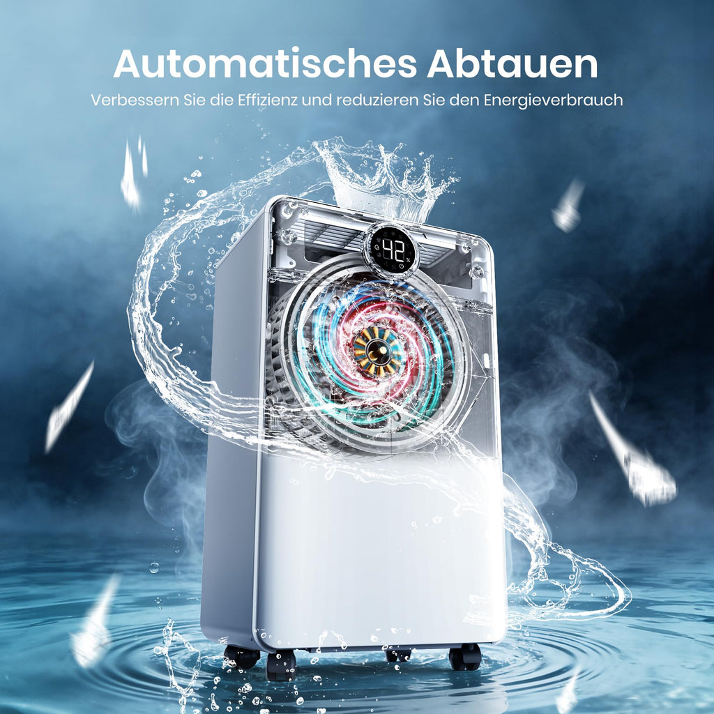 CHIVALZ Luftentfeuchter Elektrisch, Auto Raumentfeuchter Elektrisch 30m²/120m³, Raumentfeuchter mit 3 Betriebsmodi, 24H Timer, Automatische Abtauung, Energieeinsparung - Geeignet für Keller, 1 Pack