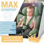 KIDIZ® Autokindersitz Triangle Premium Kindersitz mit Isofix Kinderautositz | Autositz Sitzschale | 9 kg - 36 kg 1-12 Jahre | Gruppe 1/2/3 | universal | zugelassen nach ECE R129/03