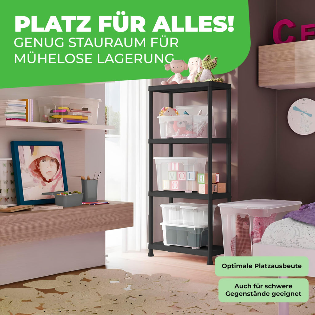 Schwerlastregal, 2er Set, Kellerregal, Lagerregal, Steckregal, 131 x 60 x 30 cm, jeweils bis 80 kg belastbar und 4 Ablagen