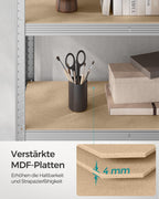 SONGMICS 2 Stück 5 Ebenen Lagerregal Bolzenlose Montage 750 kg Tragkraft 60 x 120 x 200 cm Silber GLR060E02