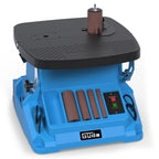Güde Spindel-Bandschleifmaschine GSBSM 500 (230 V, 500 W, 2000 min-1 Spindeldrehzahl, 8 m/s Bandgeschw., oszillierend, 2 in 1 Gerät, werkzeuglose Umrüstung, Tisch 0-45° einstellbar, inkl. Zubehör)