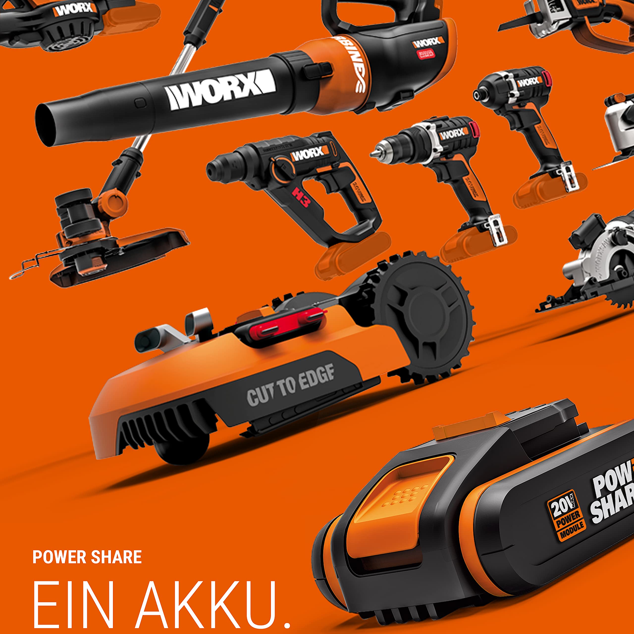 WORX WX550.9 Stichsäge zum Schneiden von Holz, Stahl & PVC – 2-in-1 Universalsäge mit Stich- & Säbelsäge & schneller Umstellung – 20V – Mit Staubbläser & Pendelhub – Ohne Akku & Ladegerät