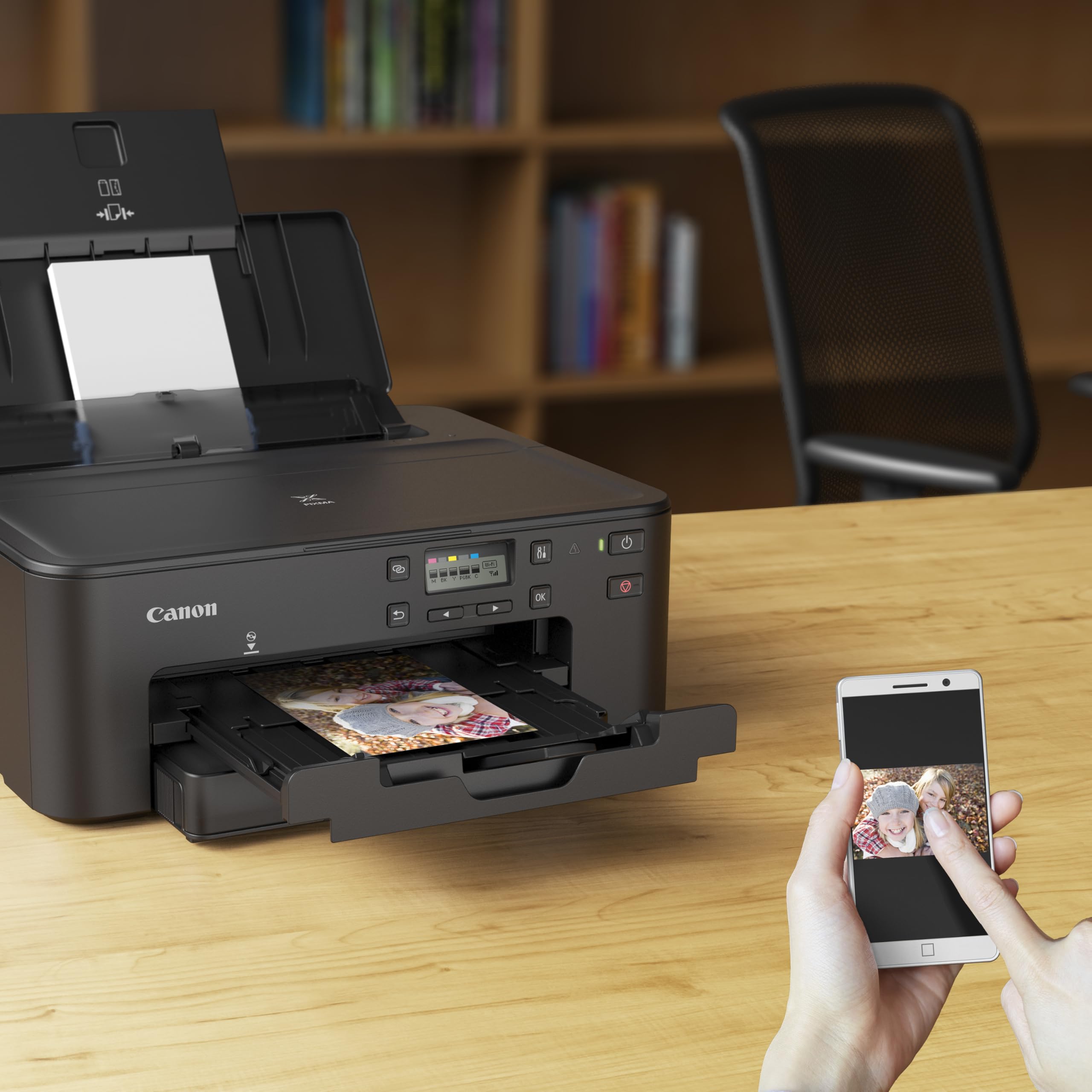 Canon PIXMA TS705a reiner Tintenstrahldrucker (ohne Scan- & Kopierfunktion, WLAN, Duplex, 5 separate Tinten, AirPrint, A4, Schwarz)