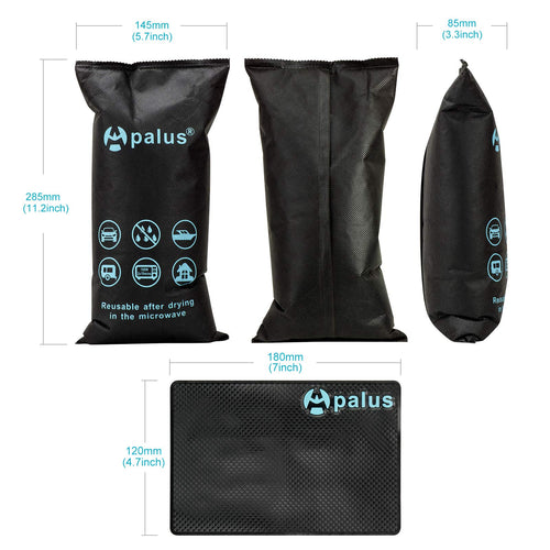 Apalus Luftentfeuchter Auto Wiederverwendbar, Entfeuchter-Kissen für Beschlagene Autoscheiben, Auto-Winter-Zubehör für Wohnmobile, Garage, Wohnung, Bad, Kleider-Schränke, 1x Antirutschmatte, 1kg