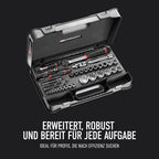 FACOM Kompletter Werkzeugkoffer mit 55 Steckschlüsseln, 2 Ratschen und 4 Hochleistungs-Verlängerungen, geliefert in der thermogeformten RS.161-2-Ablage