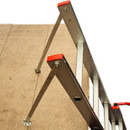 BPS Aluminium-Bodentreppe 3-teilig | Dachbodentreppe mit Handlauf, D-Sprossen, Aufbewahrungspfahl, Verriegelungsbeschläge | 150 kg Tragkraft