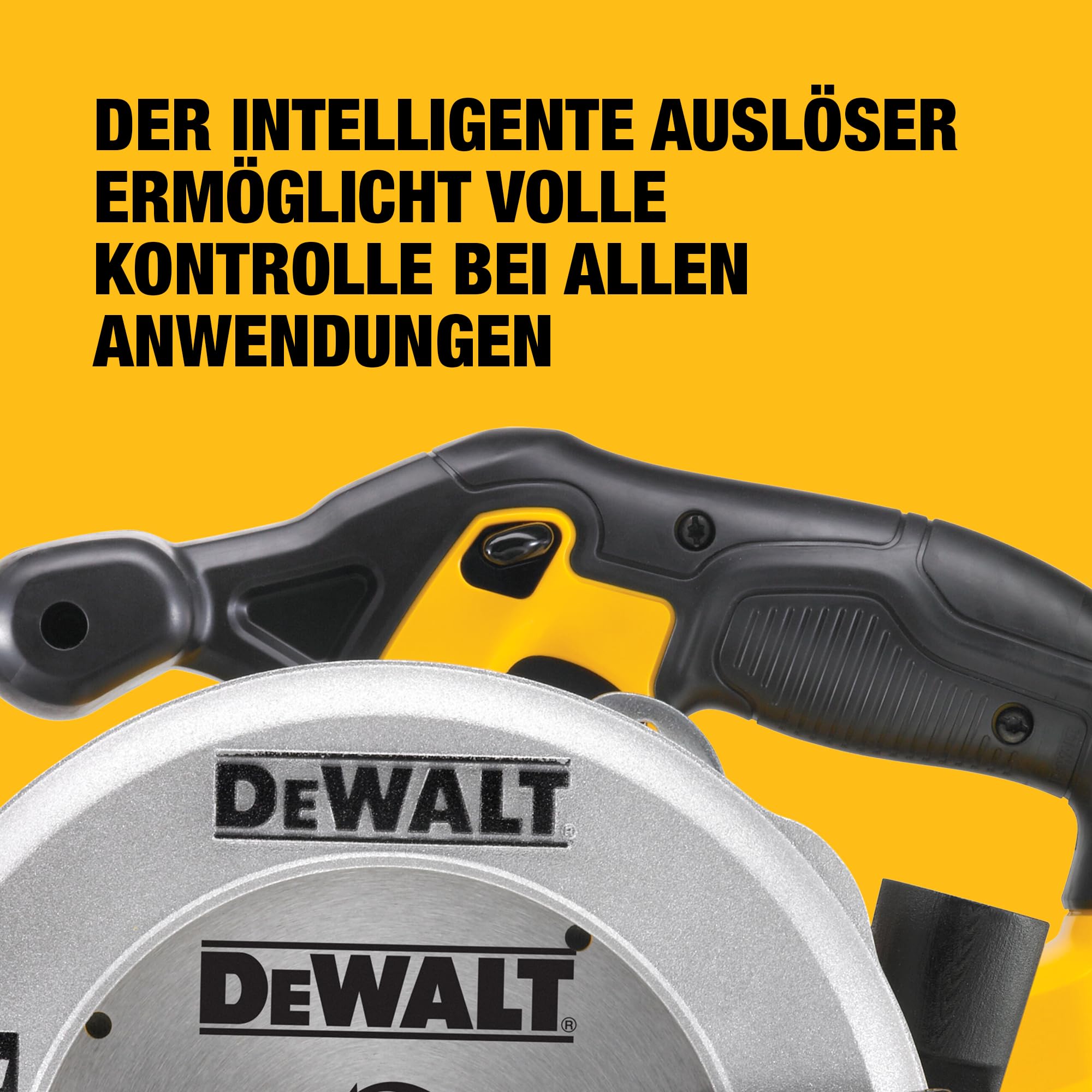 DEWALT 18 Volt Akku-Handkreissäge (760 Watt Abgabeleistung, Sägeblatt-ø: 165 x 20 mm, bis 50° Neigungsverstellung, 24-Zahn HM Sägeblatt, T STAK Box VI, Lieferung ohne Akku & Ladegerät), DCS391NT-XJ