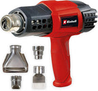 Einhell Heißluftpistole TE-HA 2000 E (2.000 W, 3 Temperaturstufen 50-550°, Luftmengenschalter, Kaltstufe, inkl. umfangreiches Düsenzubehör & Koffer)