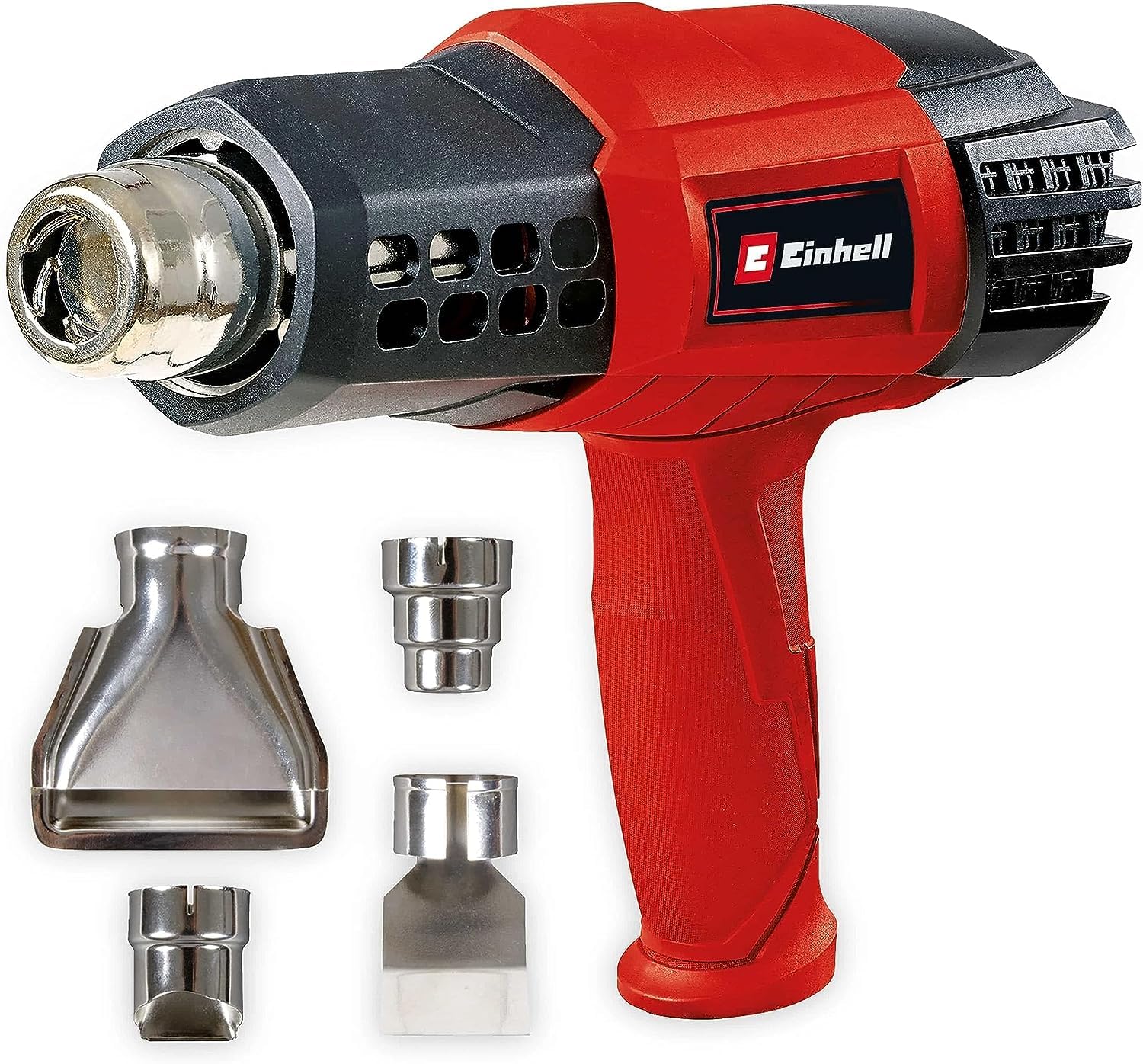 Einhell Heißluftpistole TE-HA 2000 E (2.000 W, 3 Temperaturstufen 50-550°, Luftmengenschalter, Kaltstufe, inkl. umfangreiches Düsenzubehör & Koffer)