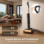 dreame H15S Nass- und Trockensauger, 3-fache Kantenreinigung, KI-Roboterarm, 21.000 Pa Saugkraft, verhedderungsfrei, 90 °C Bürstenreinigung, leise 90 °C Trocknung, flaches 180°-Design, App-Steuerung