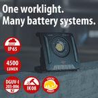 Brennenstuhl Professional Multi Battery LED Akku Baustrahler 4000 MA (40W, 4500lm, IP65, Arbeitsleuchte kompatibel mit 18V Akkus 10 verschiedener Hersteller, ohne Akku, Engineered in Germany)