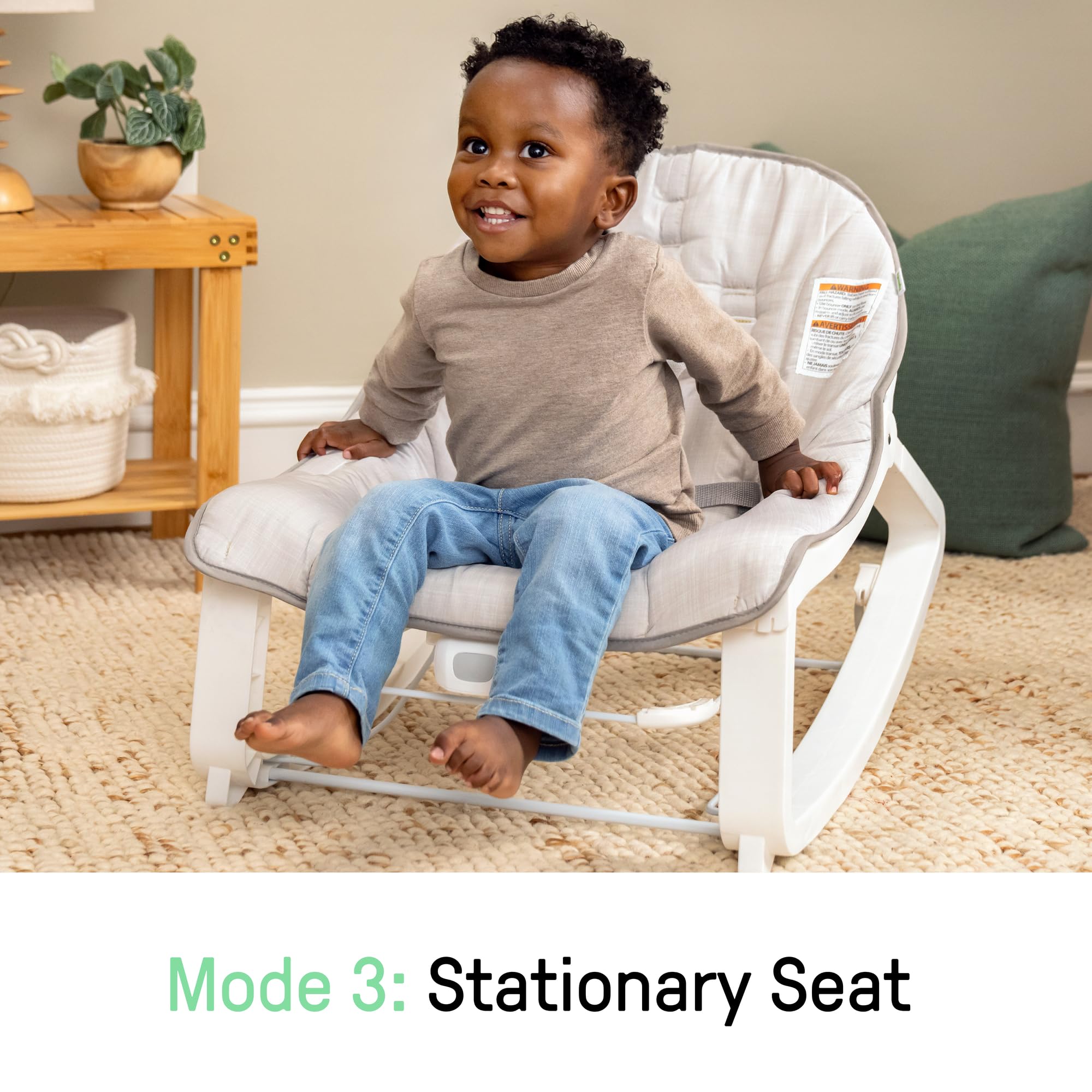 Ingenuity Keep Cozy 3-in-1 Baby Wippe, Sitz und Schaukel für Babys bis Kleinkinder, mit Vibrationen und Spielzeugstange, 0-30 Monate, Bär Linden