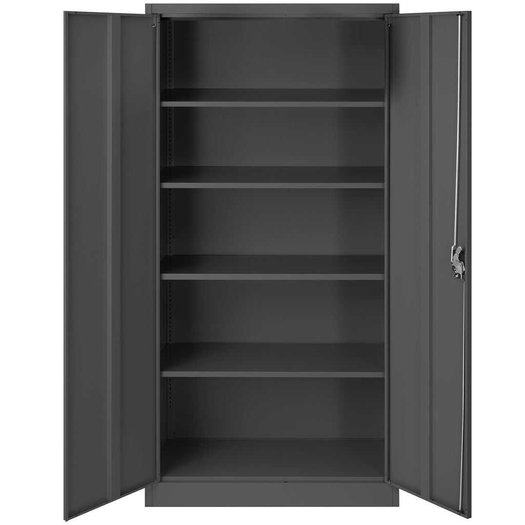 Jan Nowak Aktenschrank C001H Büroschrank Metallschrank Stahlschrank Werkzeugschrank Stahlblech Pulverbeschichtet Flügeltürschrank Abschließbar 195 cm x 90 cm x 40 cm (anthrazit/anthrazit)