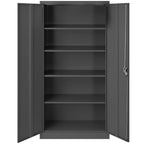 Jan Nowak Aktenschrank C001H Büroschrank Metallschrank Stahlschrank Werkzeugschrank Stahlblech Pulverbeschichtet Flügeltürschrank Abschließbar 195 cm x 90 cm x 40 cm (anthrazit/anthrazit)