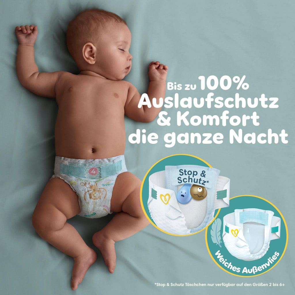 Pampers Baby-Dry Größe 6, 148 Windeln, 13kg-18kg, Bis zu 100% Auslaufschutz & Komfort die ganze Nacht