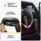 Montre Polar Grit X2 Pro Titan : Ultra robuste et performante, outils de Navigation avancés, détection de paramètres biologiques, suivi de l'entraînement et de la FC Avec Bracelet en Cuir en Plus.