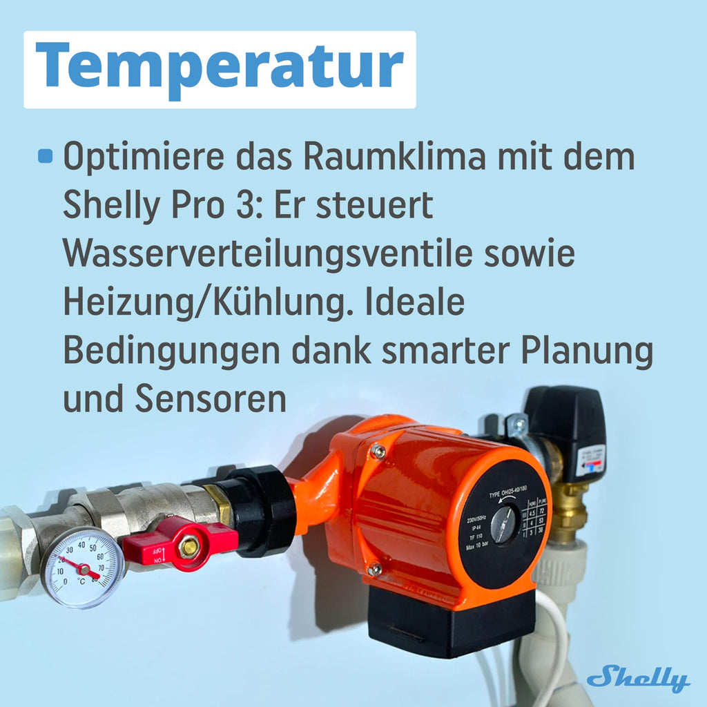 Shelly Pro 3 | WLAN & LAN 3-Kanal 3-Phasen Smart DIN-Schienen Relais Schalter - 48A | Alexa & Google Home | iOS Android App | Hausautomation | Lichtsteuerung | Fernsteuerung motorisiertes Ventil