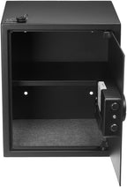 Amazon Basics Elektronischer Tresor aus Stahl mit programmierbarem digitalem Tastenfeld für Schmuck, Geld, Wertsachen, 43 l, 35 cm x 33 cm x 42 cm (B x T x H), Schwarz