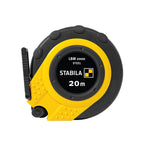 Stabila Kapselbandmaß LBM 2000 STEEL, 20 m, Stahl-Messband mit metrischer Skala und NYLON-WRAP-Ummantelung, Universalhaken, bruchsichere Kapsel, MID-Genauigkeit LBM2000 ST20 Schwarz Gelb