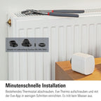 Eve Thermo (Matter) 4er Pack: Smartes Heizkörperthermostat, LED-Display mit Touch-Bedienfeld, Heizkosten sparen, Apple Home, Amazon Alexa, Samsung SmartThings, Google Home, Ben. Thread Border Router